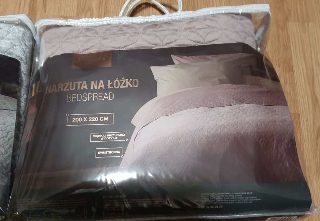 Zestaw NOWY: narzuta 220x200+kpl. pościeli 160x200+2poduszki+2ręczniki