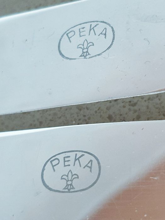 Conjunto de 6 antigas facas militares de  cabos com banho em prata