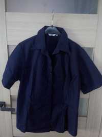 Темно синя блузка рубашка короткий рукав на 54 розмір