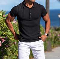 Модная мужская дышащая рубашка-поло с отложным воротником. XL