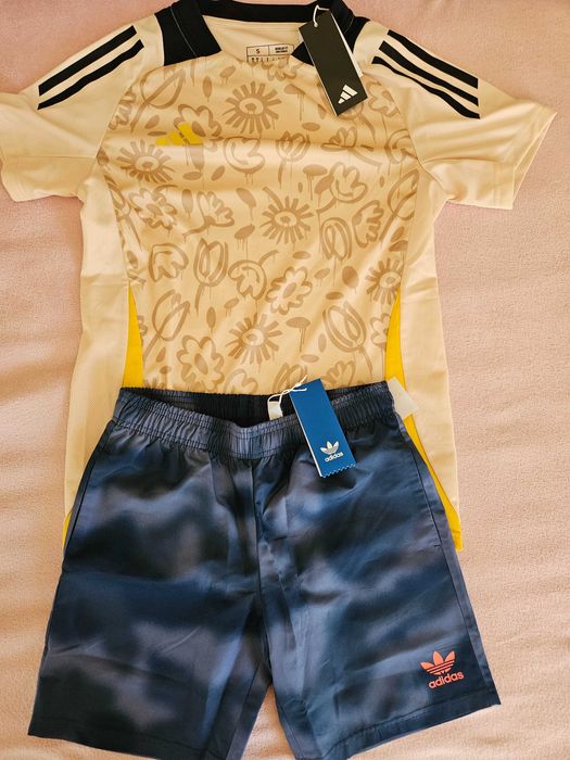 Nowy T-shirt i spodenki kąpielowe chłopięce ADIDAS, rozm. 152-158