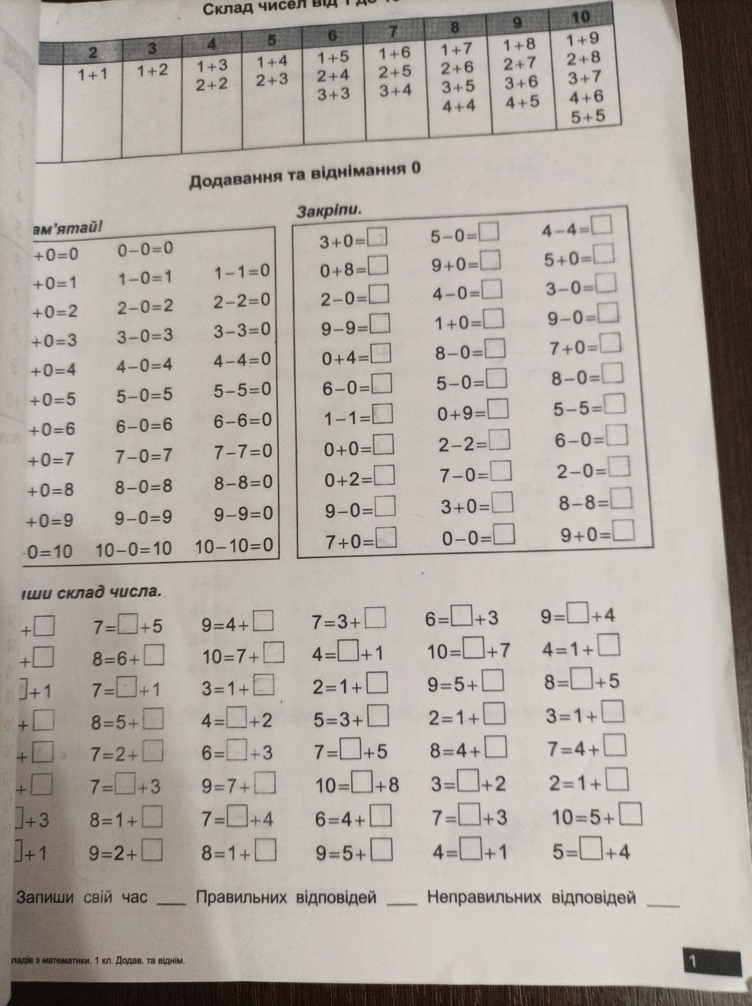 2000 прикладів з математики 1 клас