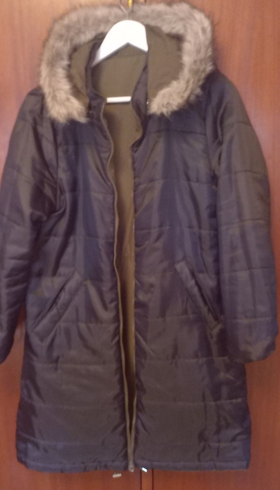 Casaco/Parka de Sra reversível, verde e preto,