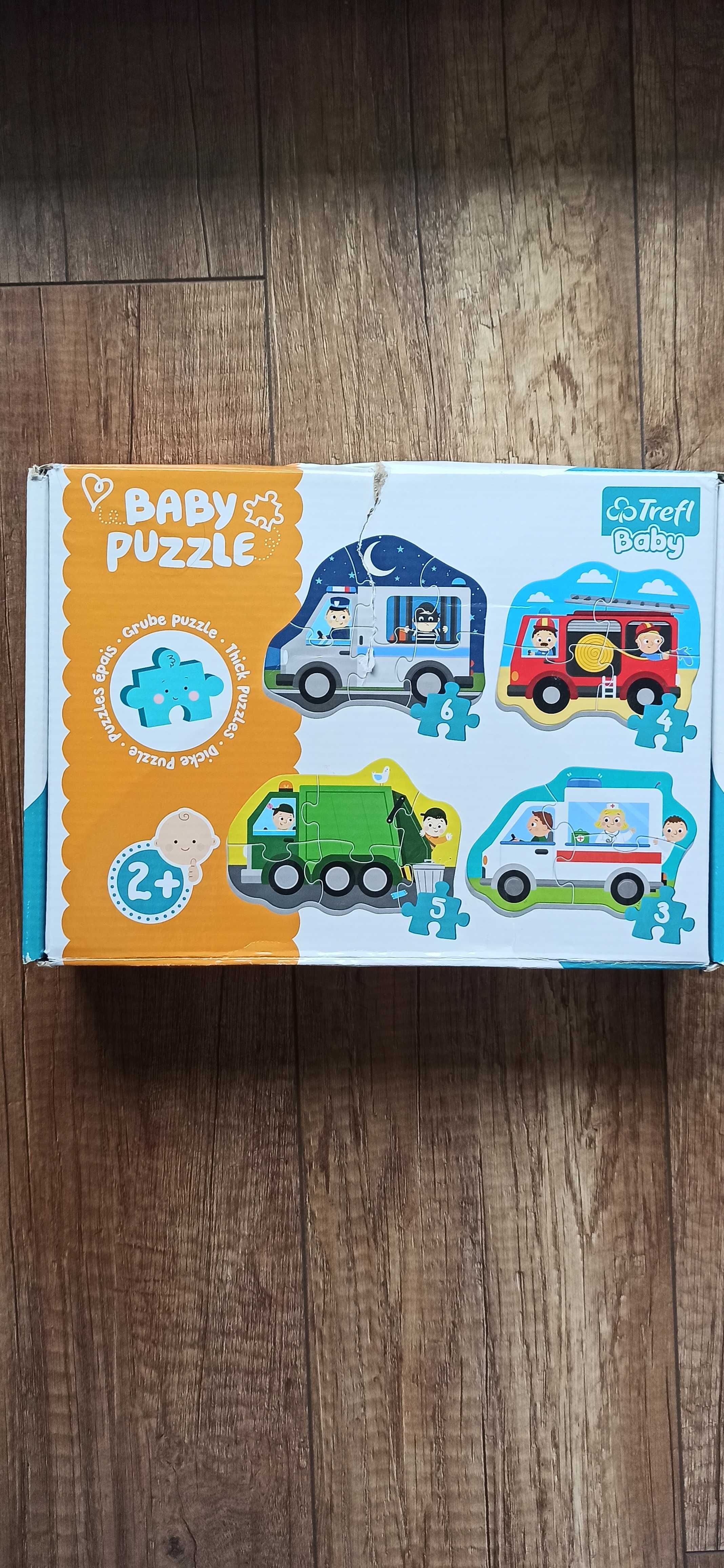 Puzzle baby, trefl baby, pojazdy, zwierzątka 2+