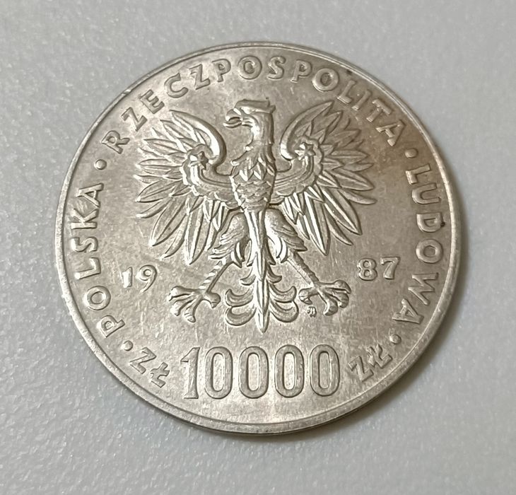 10000zł Jan Paweł II 1987 srebrna moneta