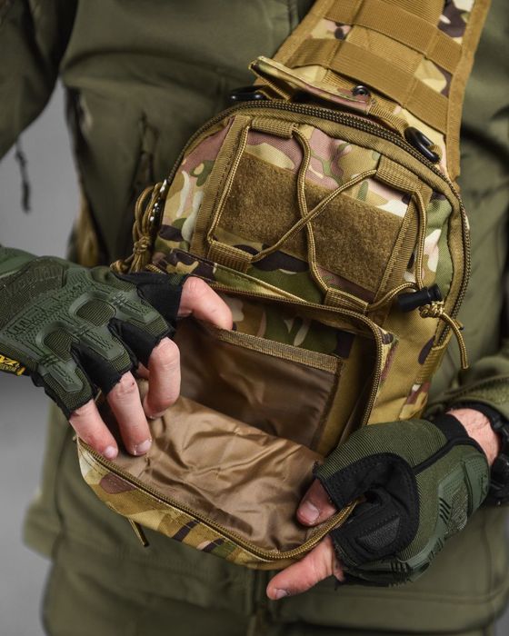 Тактична військова сумка-барсетка через плече мультикам на 6л