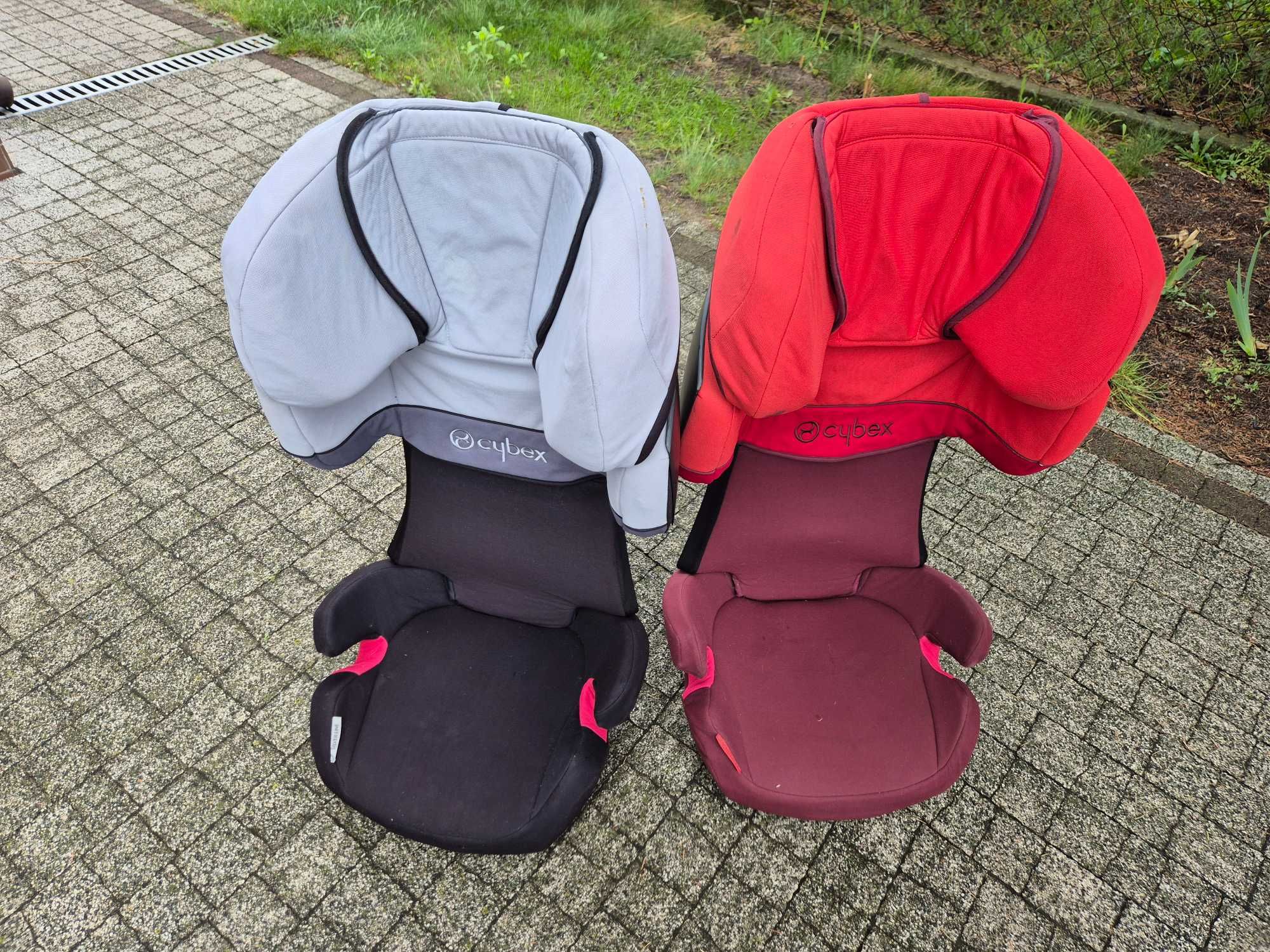 Foteliki Cybex Pallas 2-Fix 9-36 kg z ISOFIX. Szary i czerwony.
