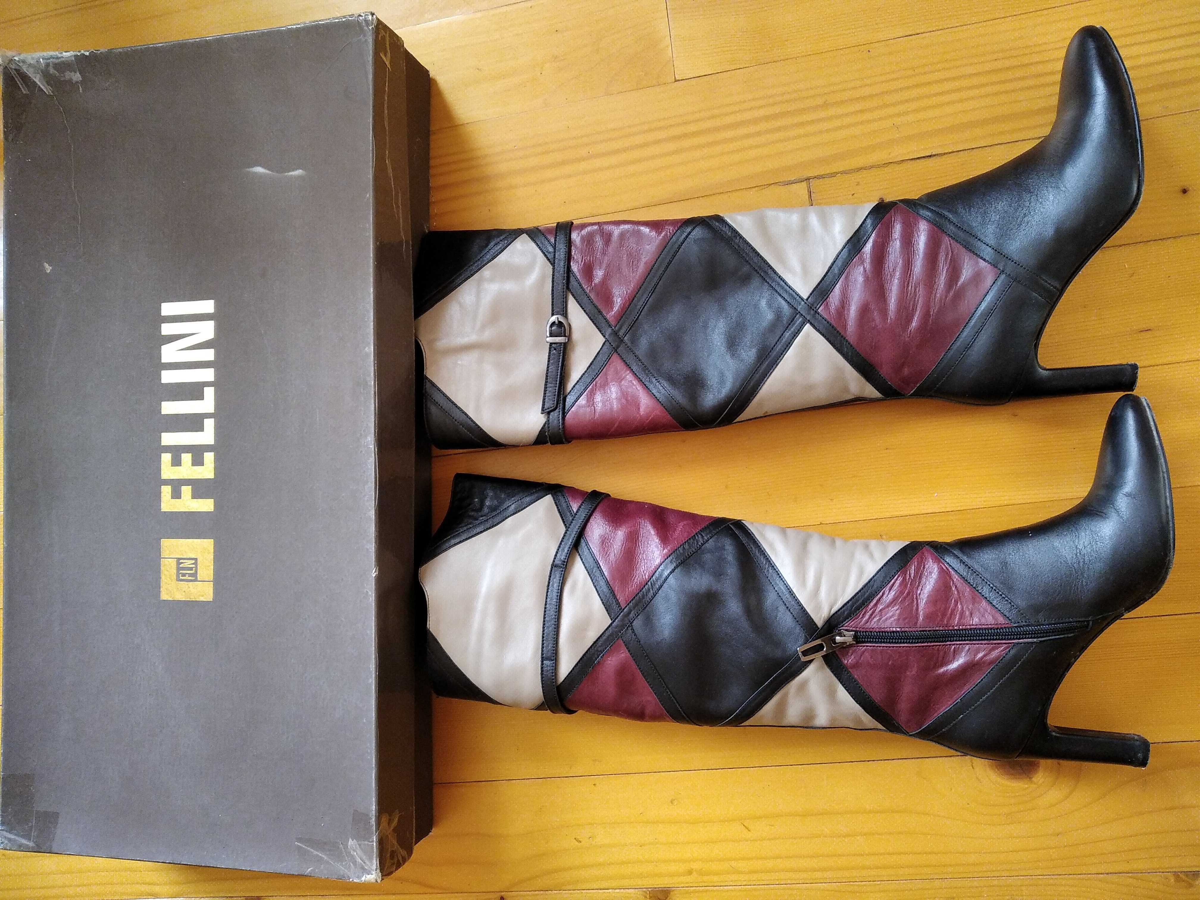 Стильні шкіряні італійські чоботи FELLINI