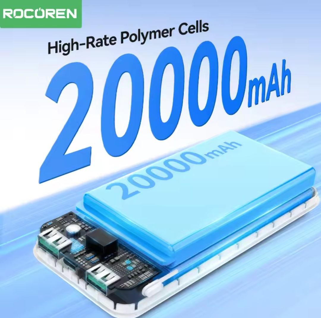 PowerBank Rocoren Pro Max 20000 мАг/35 Вт(білий)