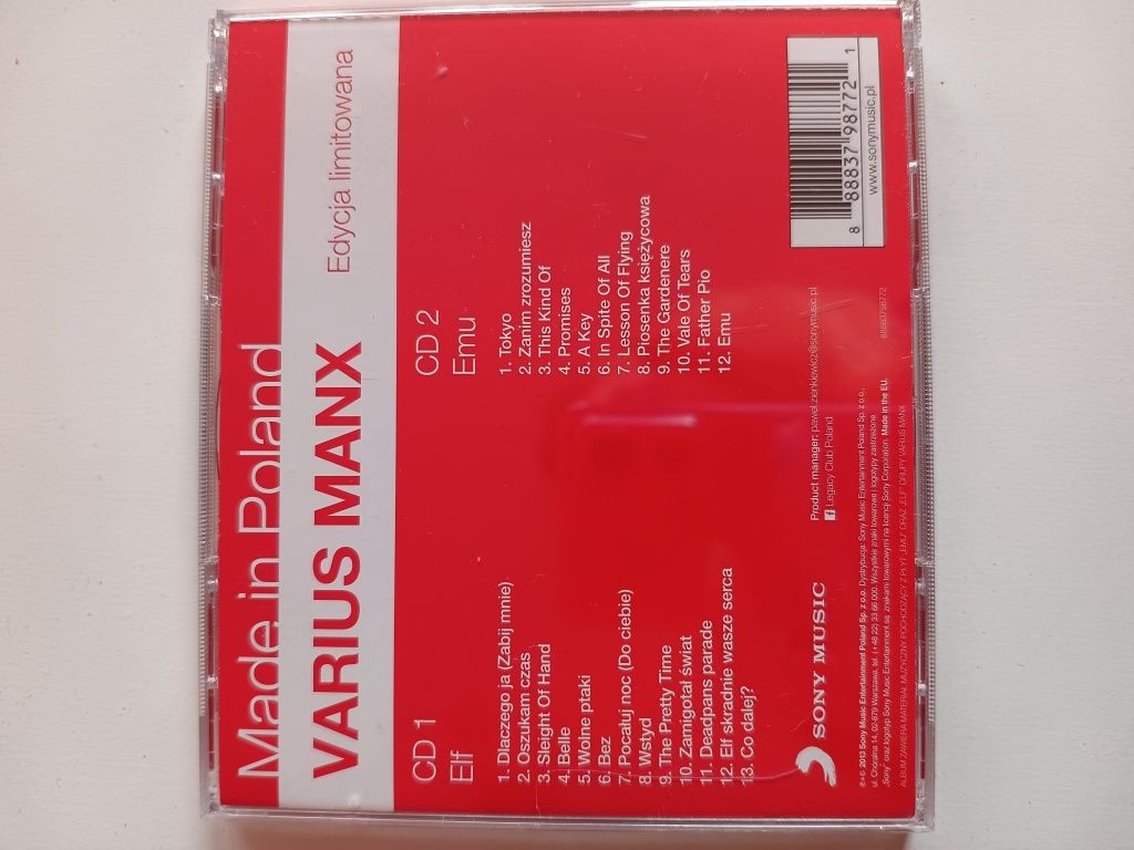 Sprzedam 2 płyty w 1- Varius Manx