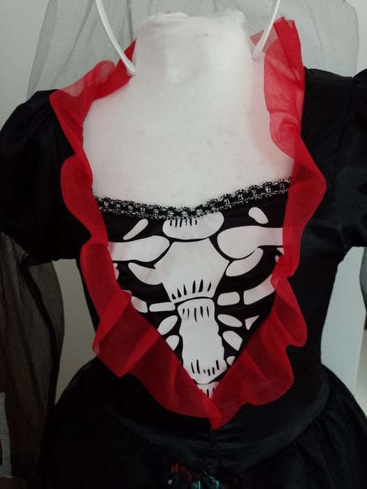 Strój karnawałowy WRÓŻKA CZAROWNICA WIEDŹMA suknia na kole 128/140 (9)