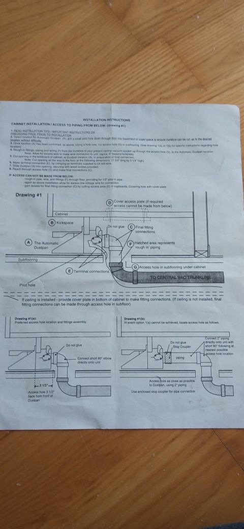 Szufelka odkurzacza centralnego z akcesoriami NOWA  Plastiflex