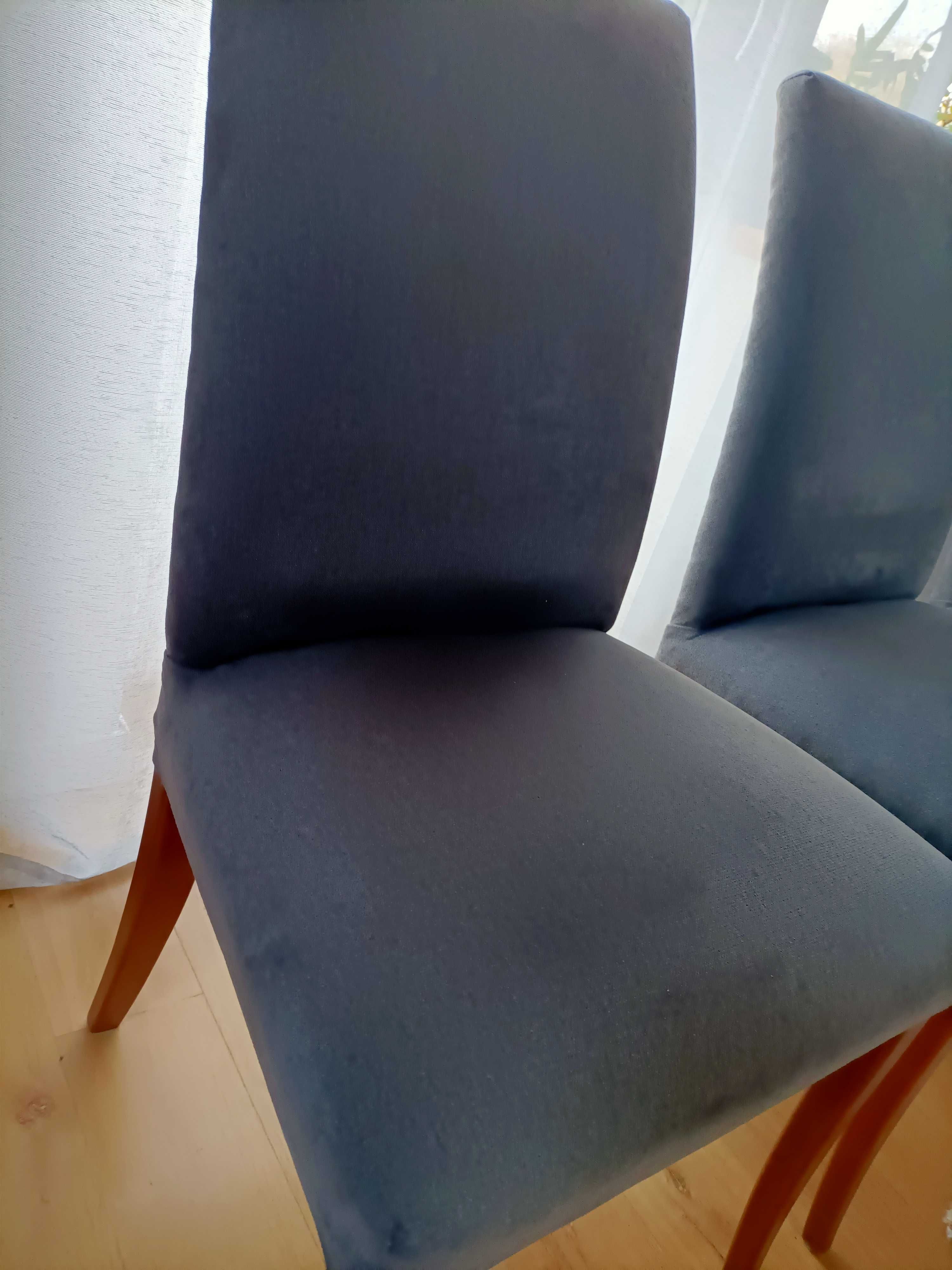 Komplet 4 tapicerowanych krzeseł szare