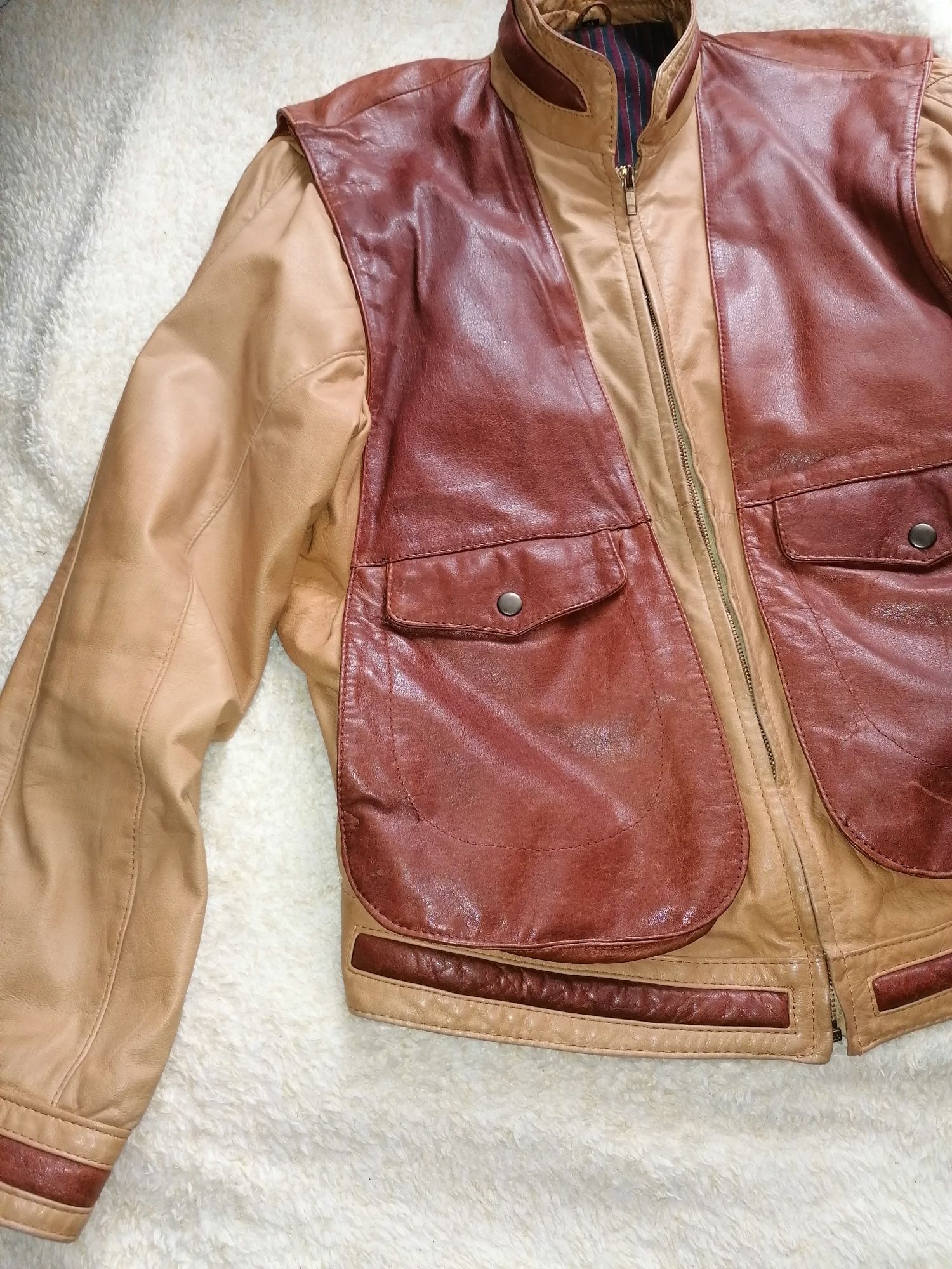 Kurtka skóra naturalna Vintage Y2k męska rozmiar z metki M