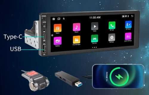 Автомагнітола 1 DIN  6288A 6,9" 2/32ГБ Android 11 Wi Fi Bluetooth GPS