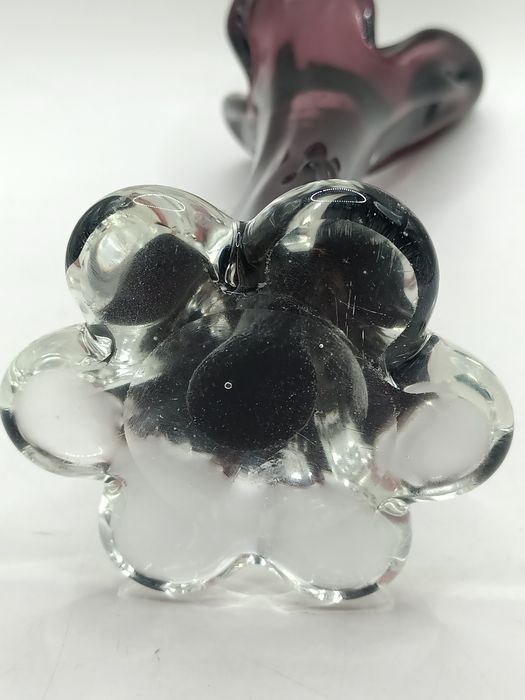 Wazon ametystów fioletowy z sękami szkło artystyczne