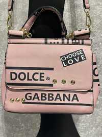 Torebka listonoszka D&G Dolce Gabbana różowa pasek