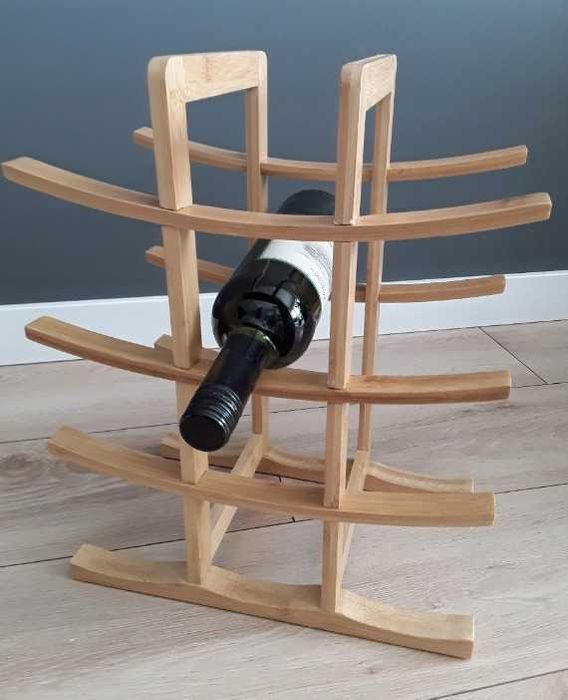 Stojak na wino regał półka bambusowa drewniana 12 miejsc