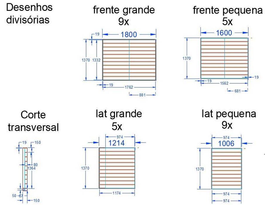 Divisórias de espaços de trabalho c/ design
