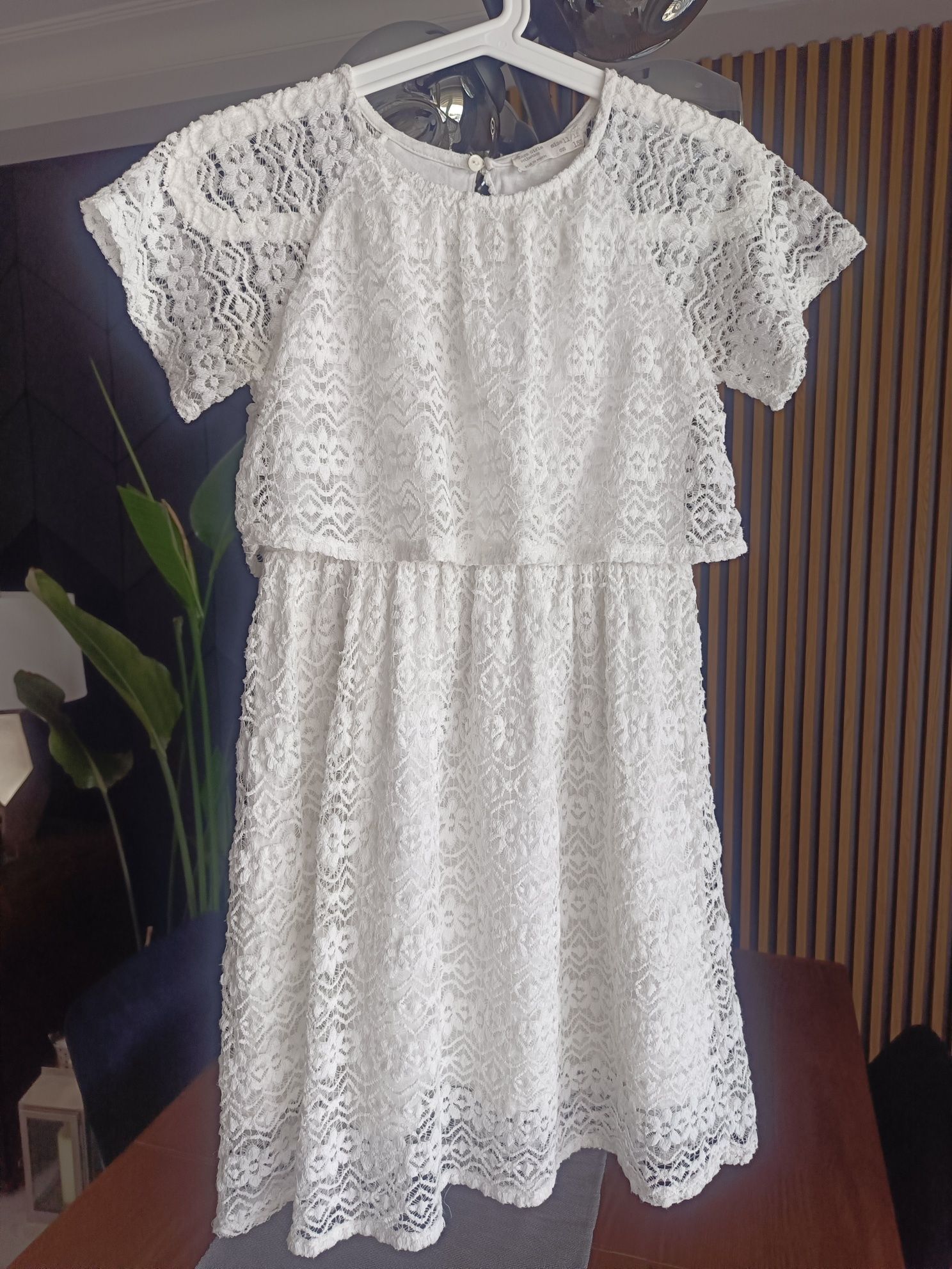Biała Sukienka Koronkowa ZARA dla dziewczynki, komunia, chrzest,wesele