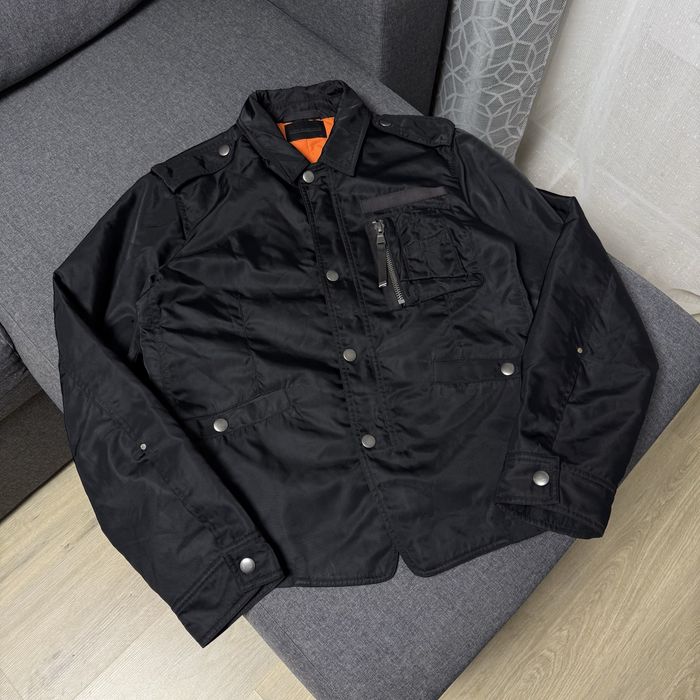 Нейлонова куртка бомбер чорна з коміром diesel black gold 48 m