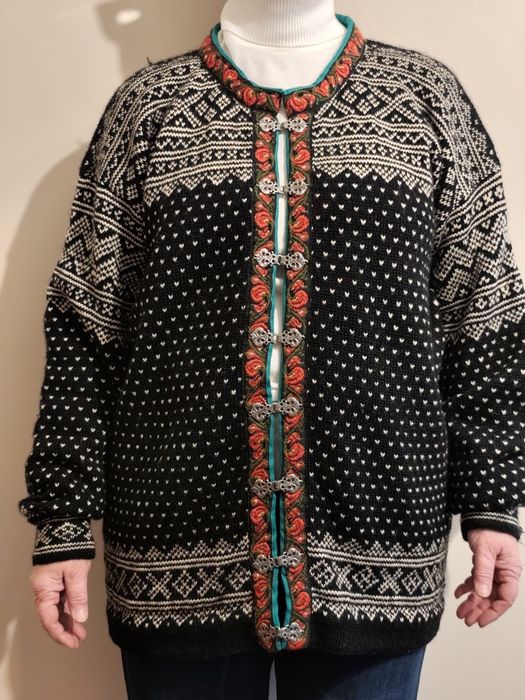 Kardigan męski sweter w stylu norweskim r. 54 - XXL