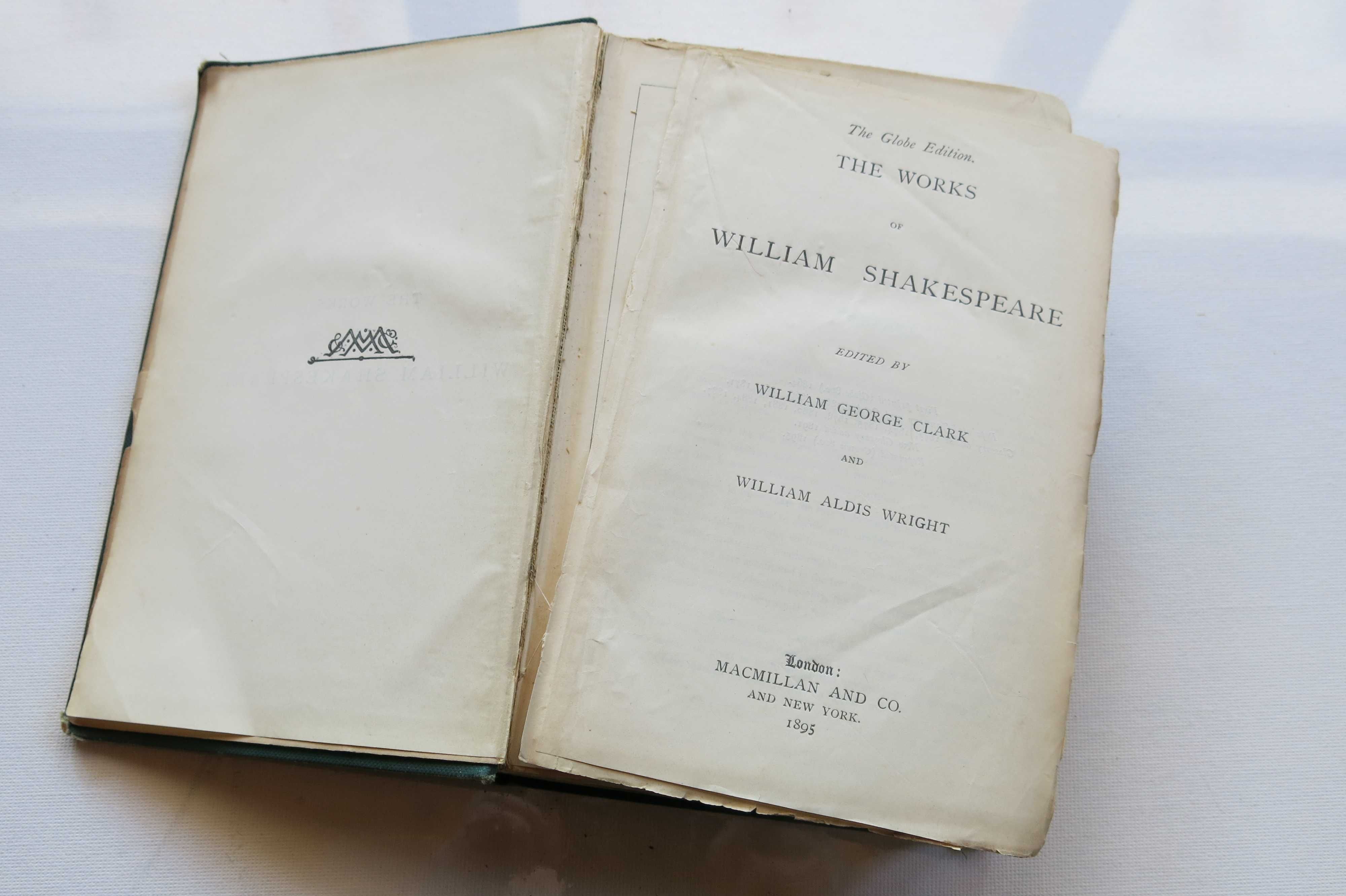 Shakespeare The Works Macmillan 1895 antyk stara książka