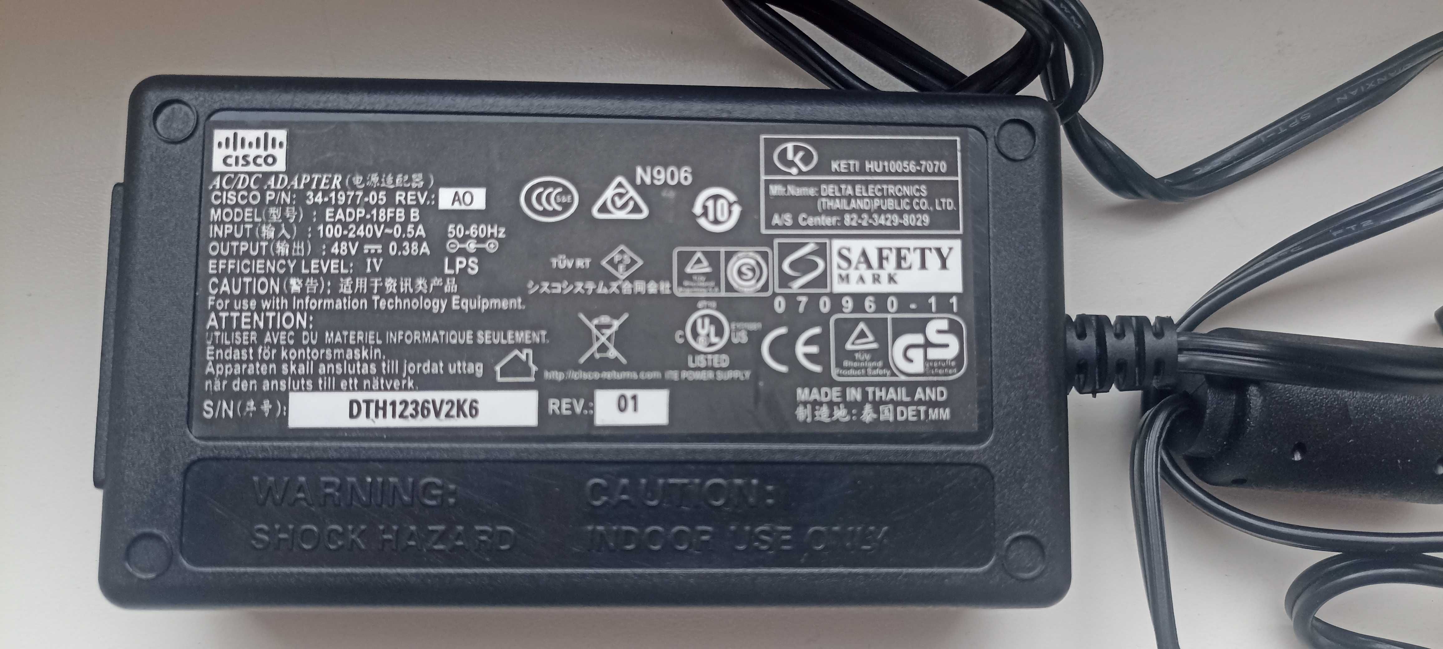 Адаптер живлення, блок живлення CISCO EADP-18FB B  48V 0.38A