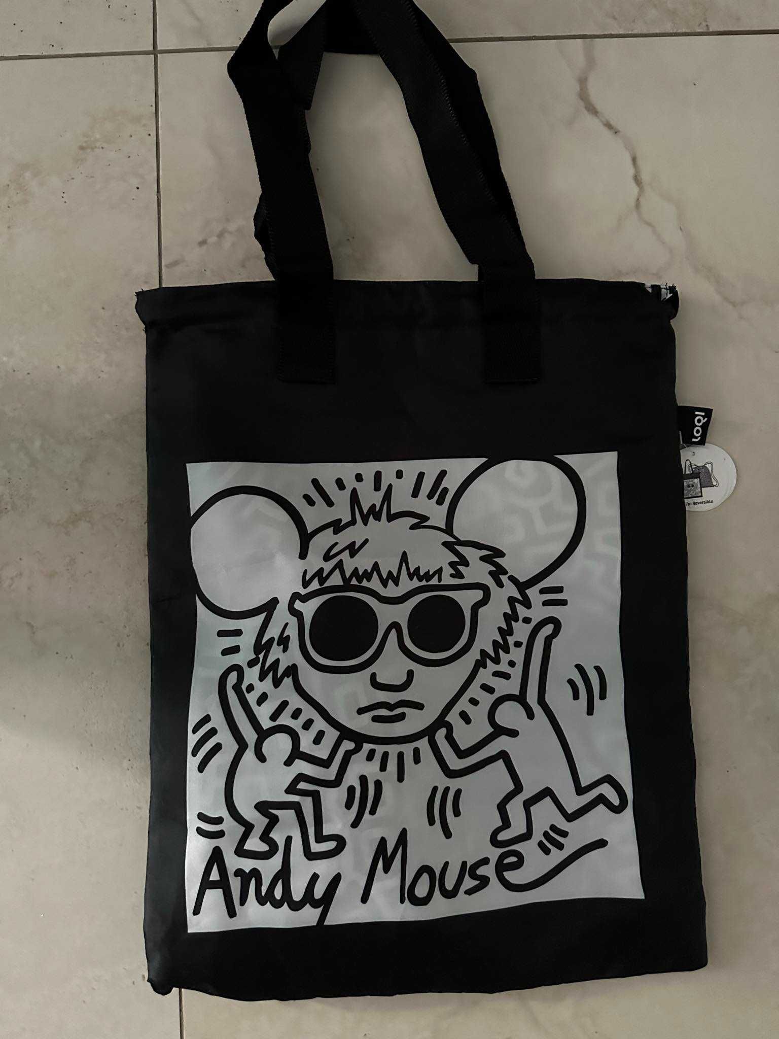 Torba/plecak nowa dwustronna (Keith Haring Andy Mouse)