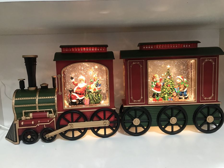 Різдвяно новорічний ліхтар/декор Поізд з причепом