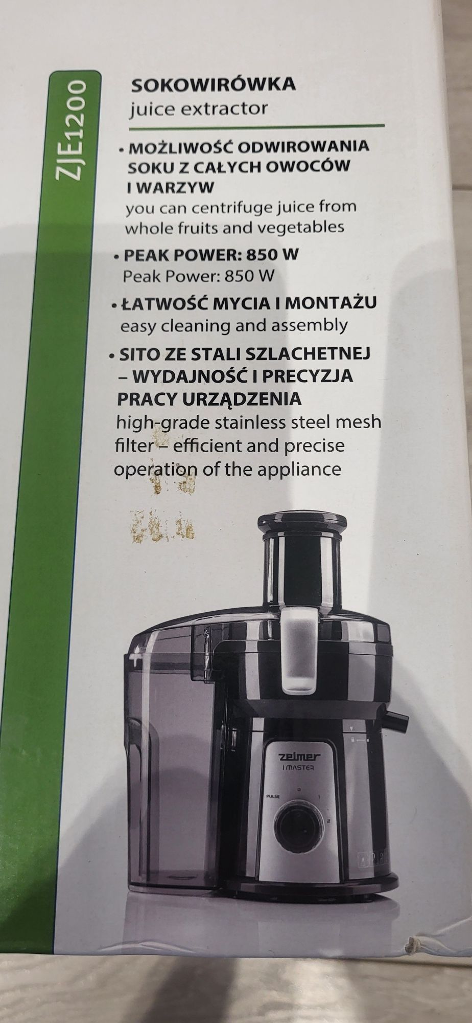 Sokowirówka ZELMER ZJE1200, biała