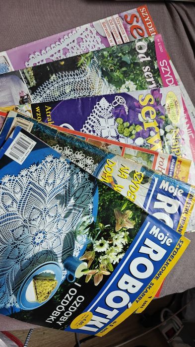 6 szt gazetek z wzorami na szydełko