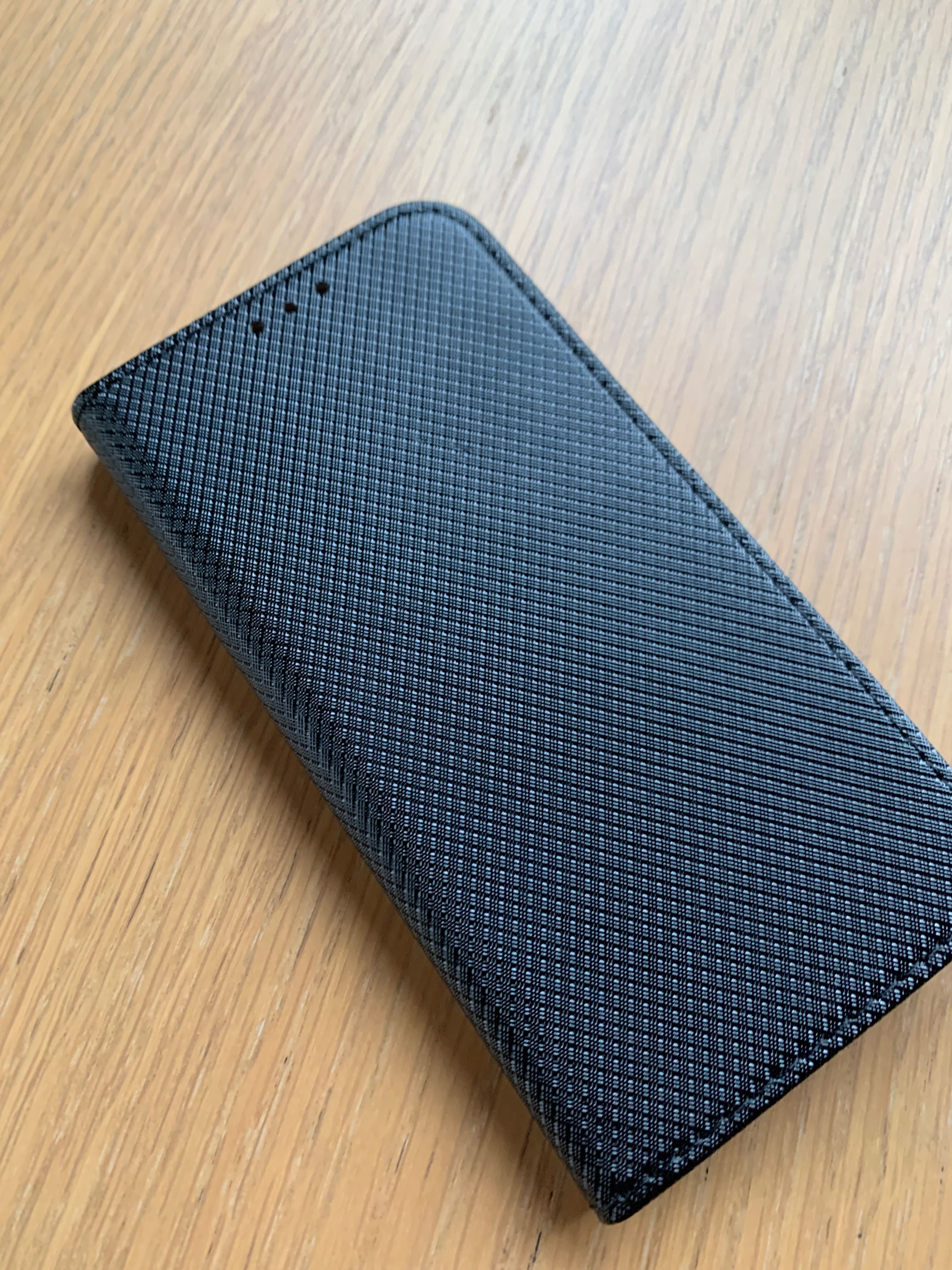 Etui z klapką do iPhone X /XS etui czarny + Szkło hartowane