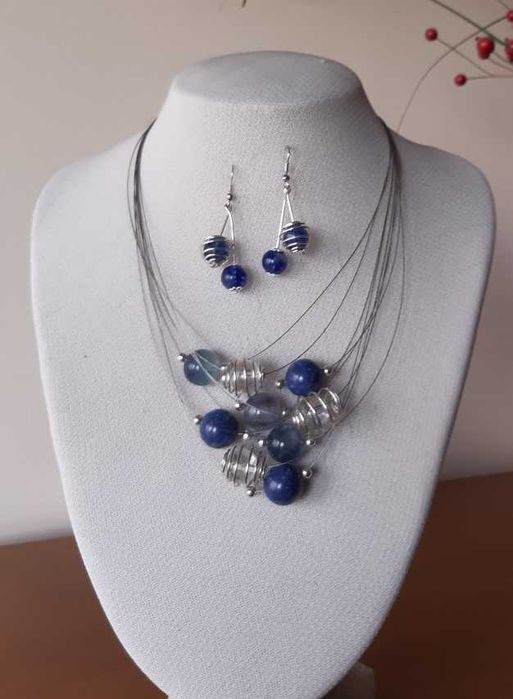 naszyjnik z kolczykami  opal