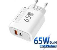 Carregador Fast Charging 65 W USB-A USB-C