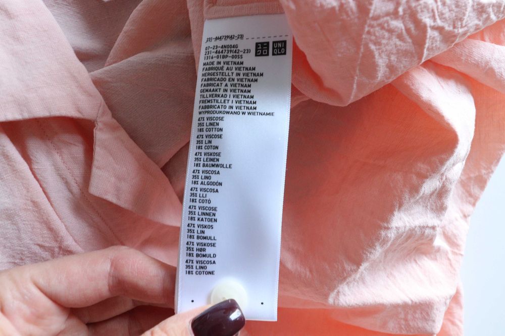 Wiskozowo-lniano-bawełniana koszula Uniqlo wiskoza len bawełna XS