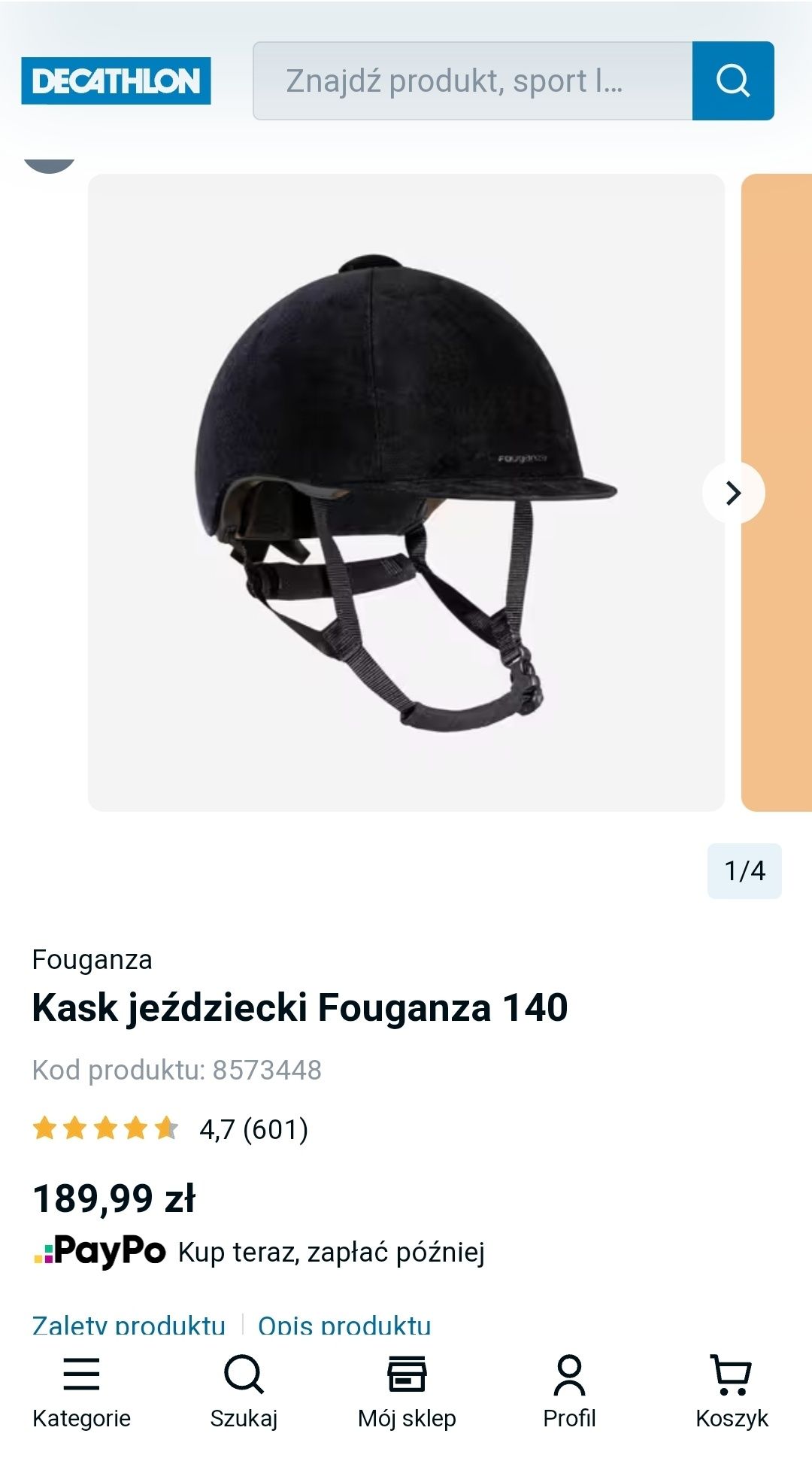 Kask jeździecki toczek