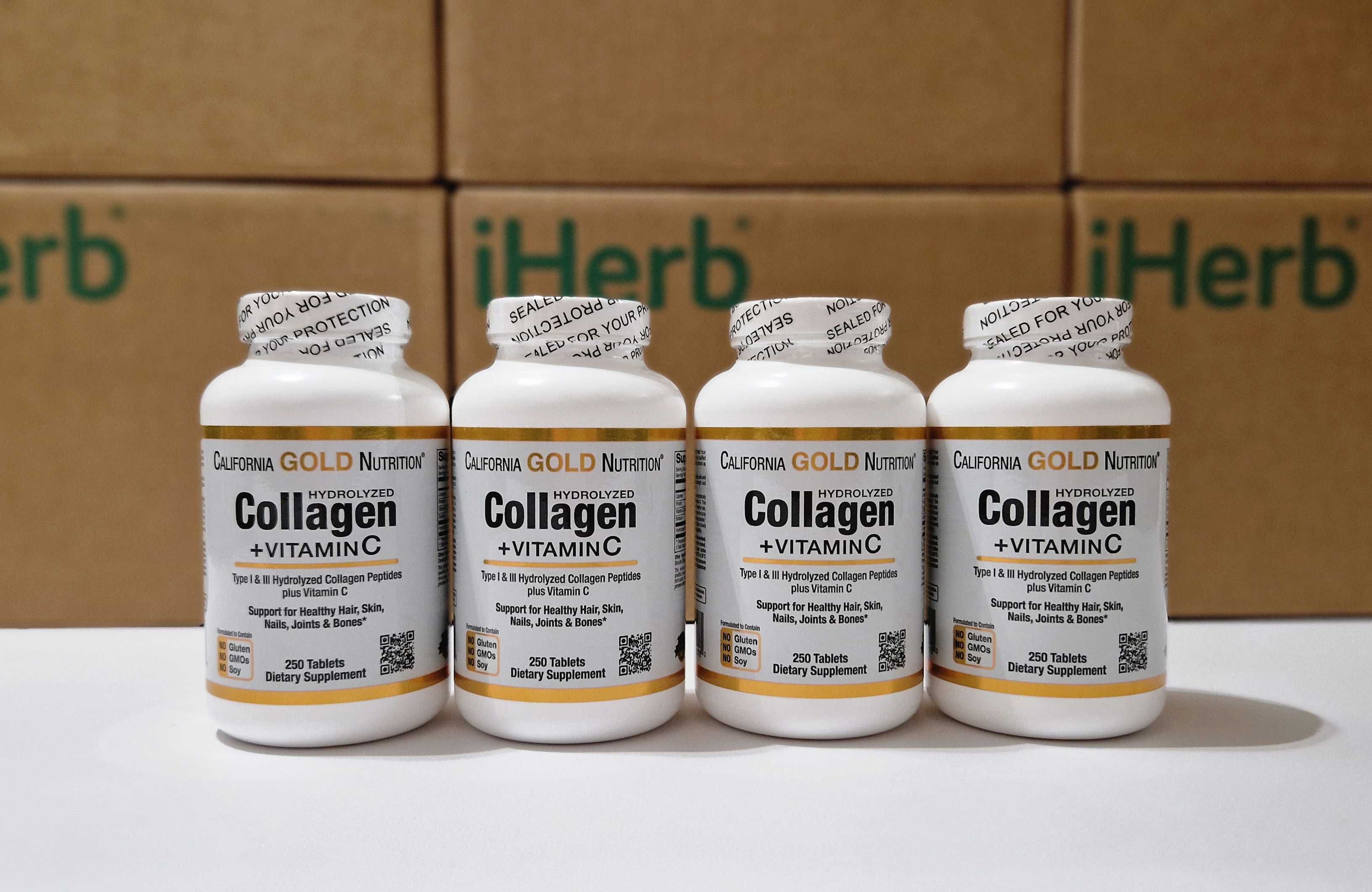 Колаген з вітаміном C, 250 таблеток, California GN. Коллаген.