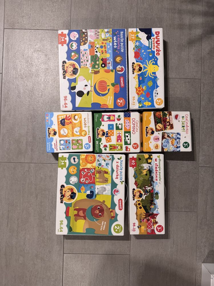 Czuczu mega paka duuuże puzzle domino 7 paczek 2+ 3+