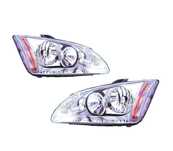 FARÓIS OPTICAS PARA FORD FOCUS II 04-08 FUNDO CROMADO
