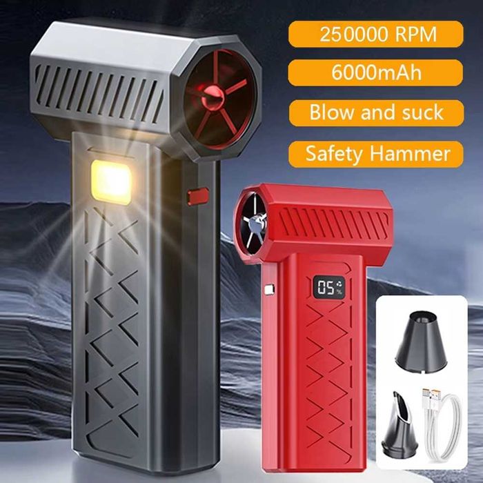 Dmuchawa TURBO JET FAN z latarką LED i LCD wyswietlaczem