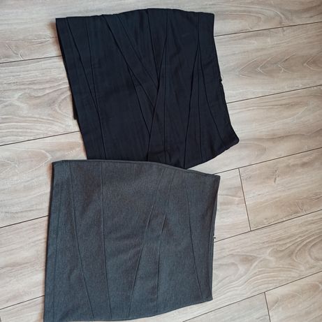 Zestaw komplet 2 spodnic spódnica czarna szara VERO MODA VILA S 36
