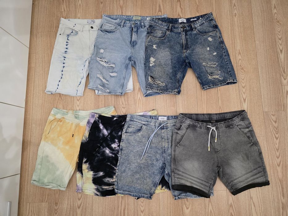Jeansy szorty 7szt , rozm 34 , 36