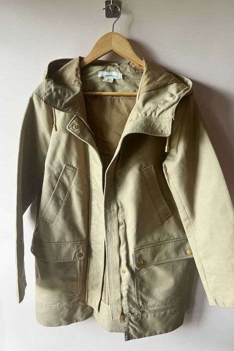 H&M LOGG beżowa piaskowa parka kurtka z grubej bawełny rozm. 38 M