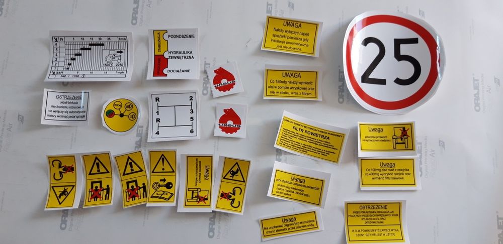 Naklejki piktogramy Ursus c -330 c-360 c-328 c-355 itp.