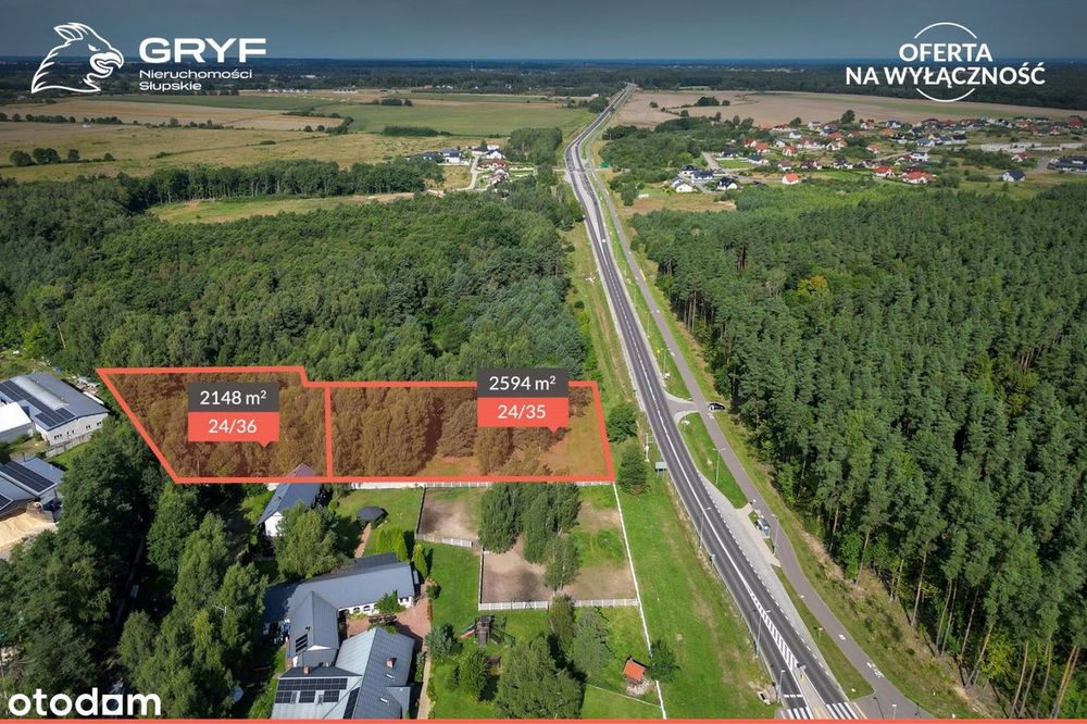 2 działki przy DK 21|teren zab.usługowej