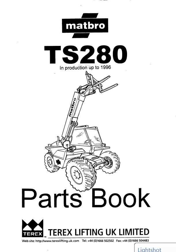 Katalog części  Matbro ts 280