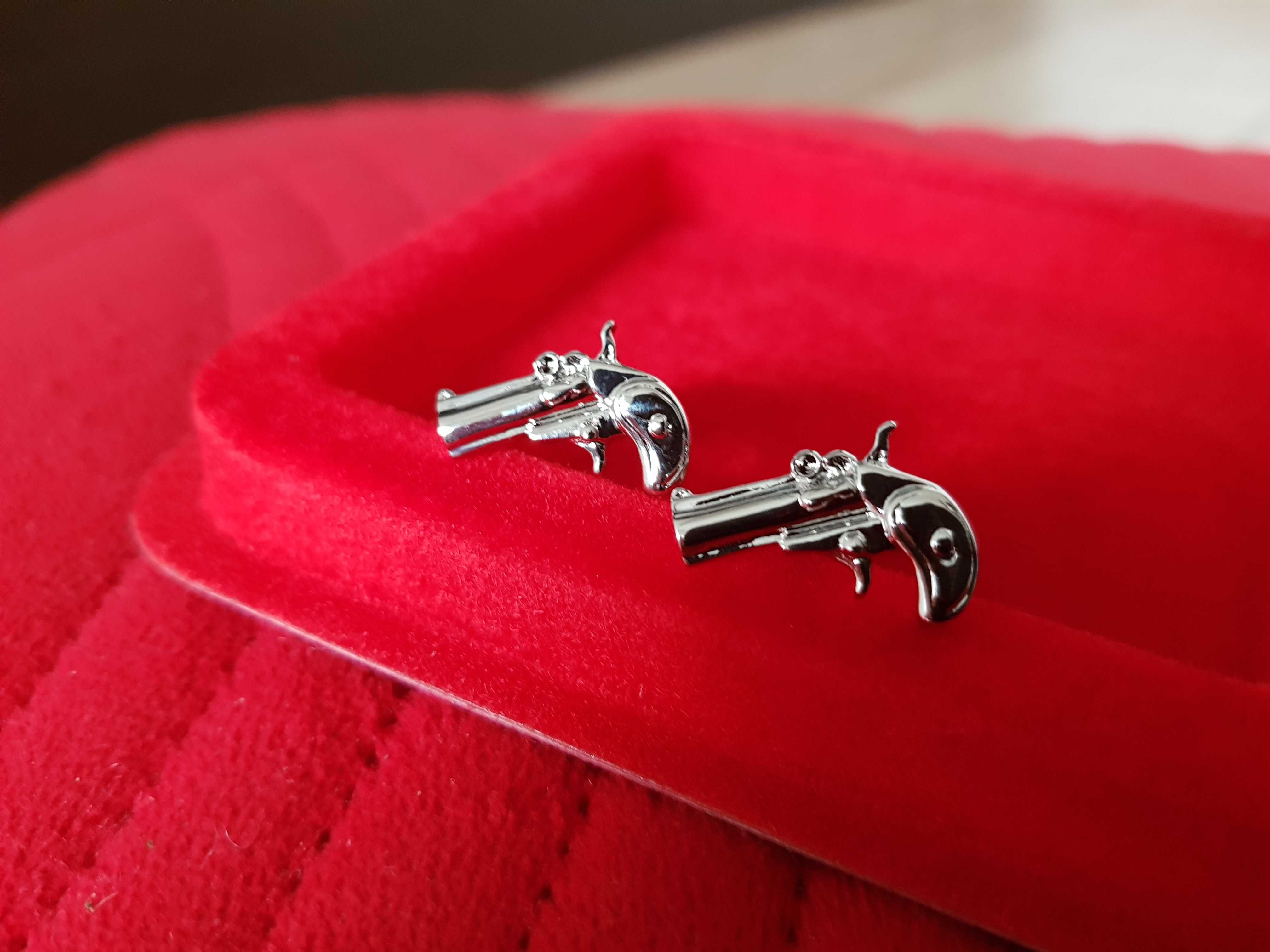 NOWE Spinki do mankietów spinki do koszuli Rewolwer Pistolet