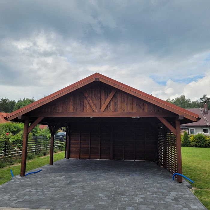 Wiata samochodowa 6x6m. Cena z montażem