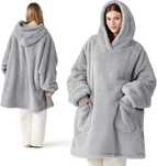 BEDSURE Bluza z kapturem, kocobluza Jasnoszara